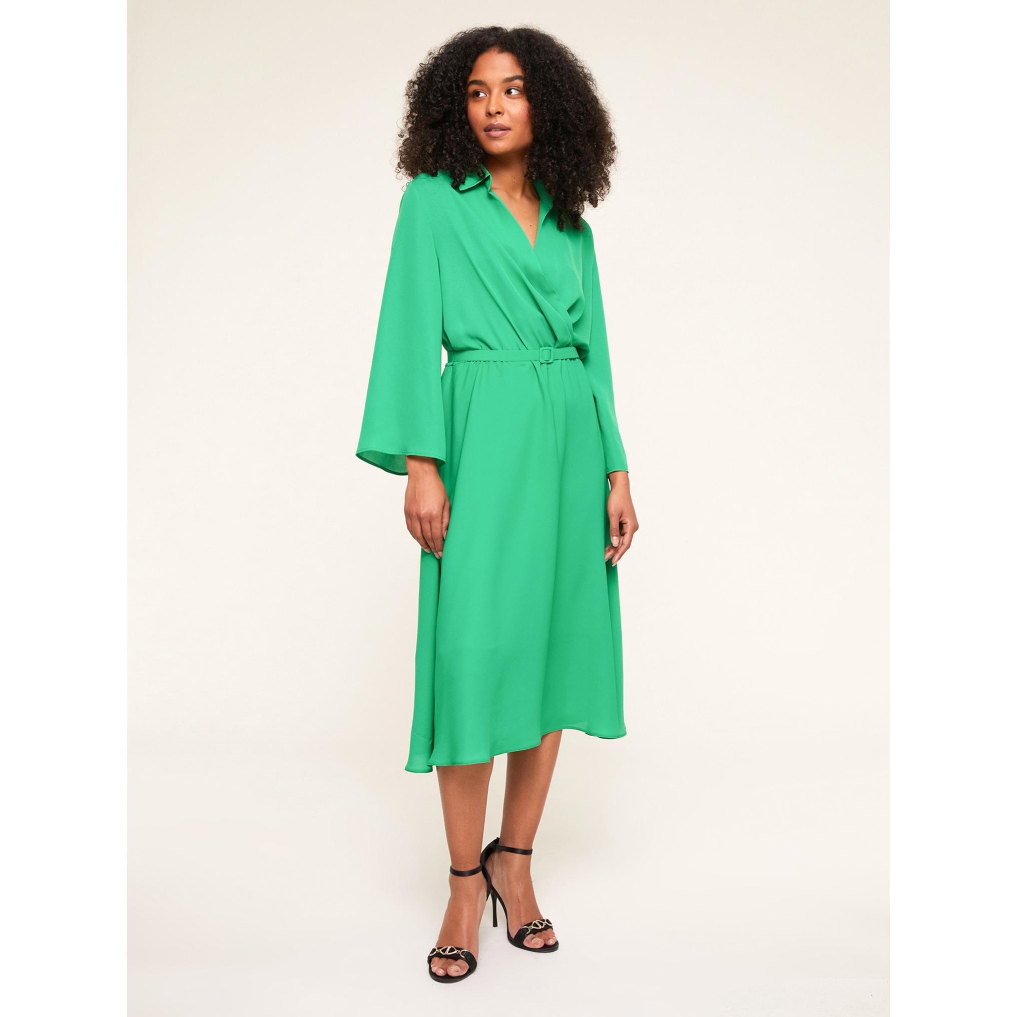 Motivi - Vestito midi con cintura - Verde