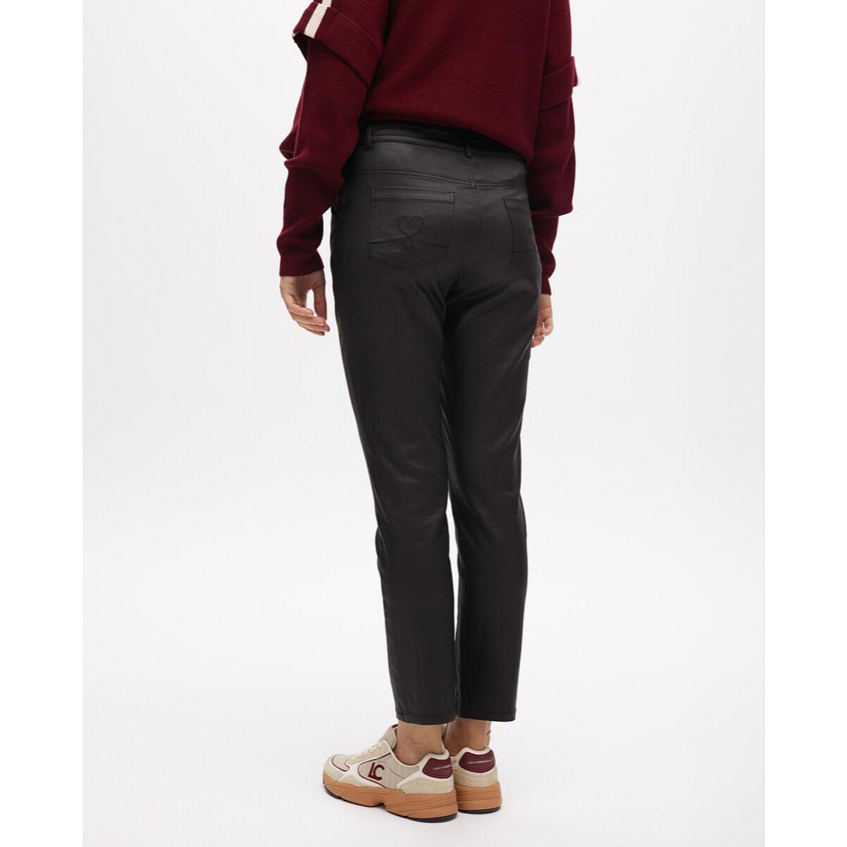 Pantaloni cerati svasati beige