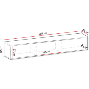 Meuble TV suspendu 175 x 30 x 32 cm "Oni"  - Blanc