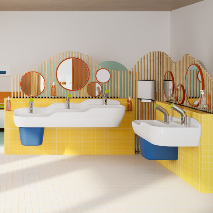 Lavabo pour enfant VITRA Sento Kids 3 hauteurs sans trop-plein + cache-siphon Sento kids