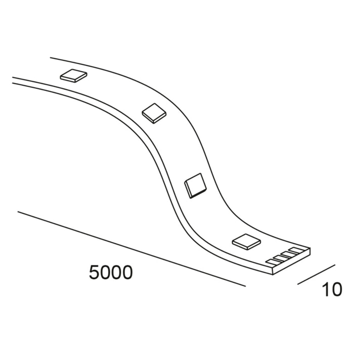 Forlight Tira LED RGB de 5m 12W con control ON-OFF y protección IP20 para uso interior