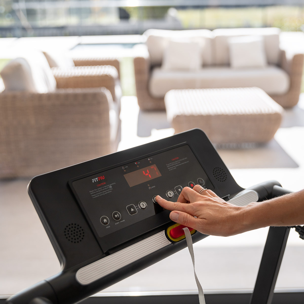 Cinta de correr con soporte para PC FITFIU 12km/h,1500w, conectividad app