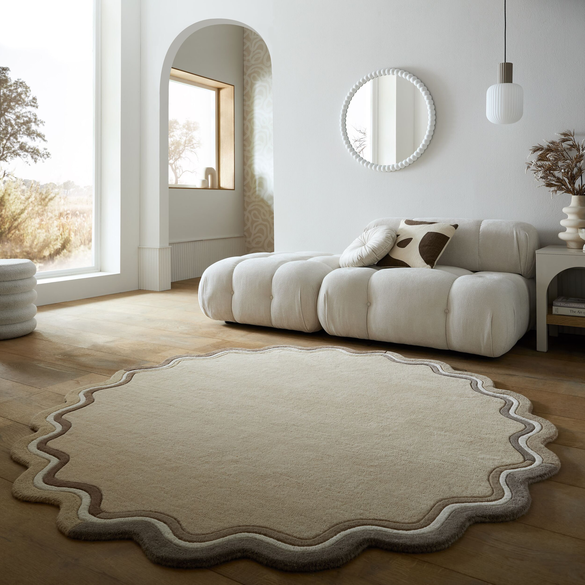 Tapis en laine rond LOIS SCALLOP