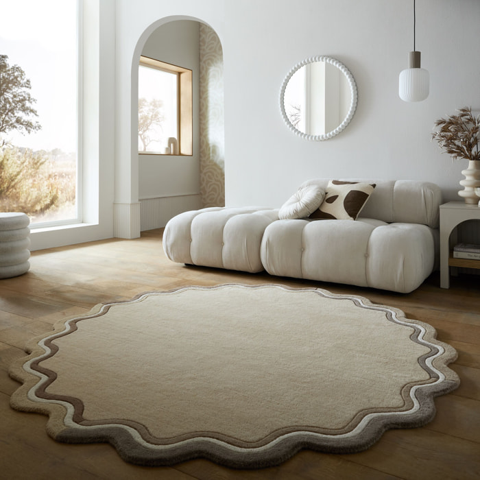 Tapis en laine rond LOIS SCALLOP
