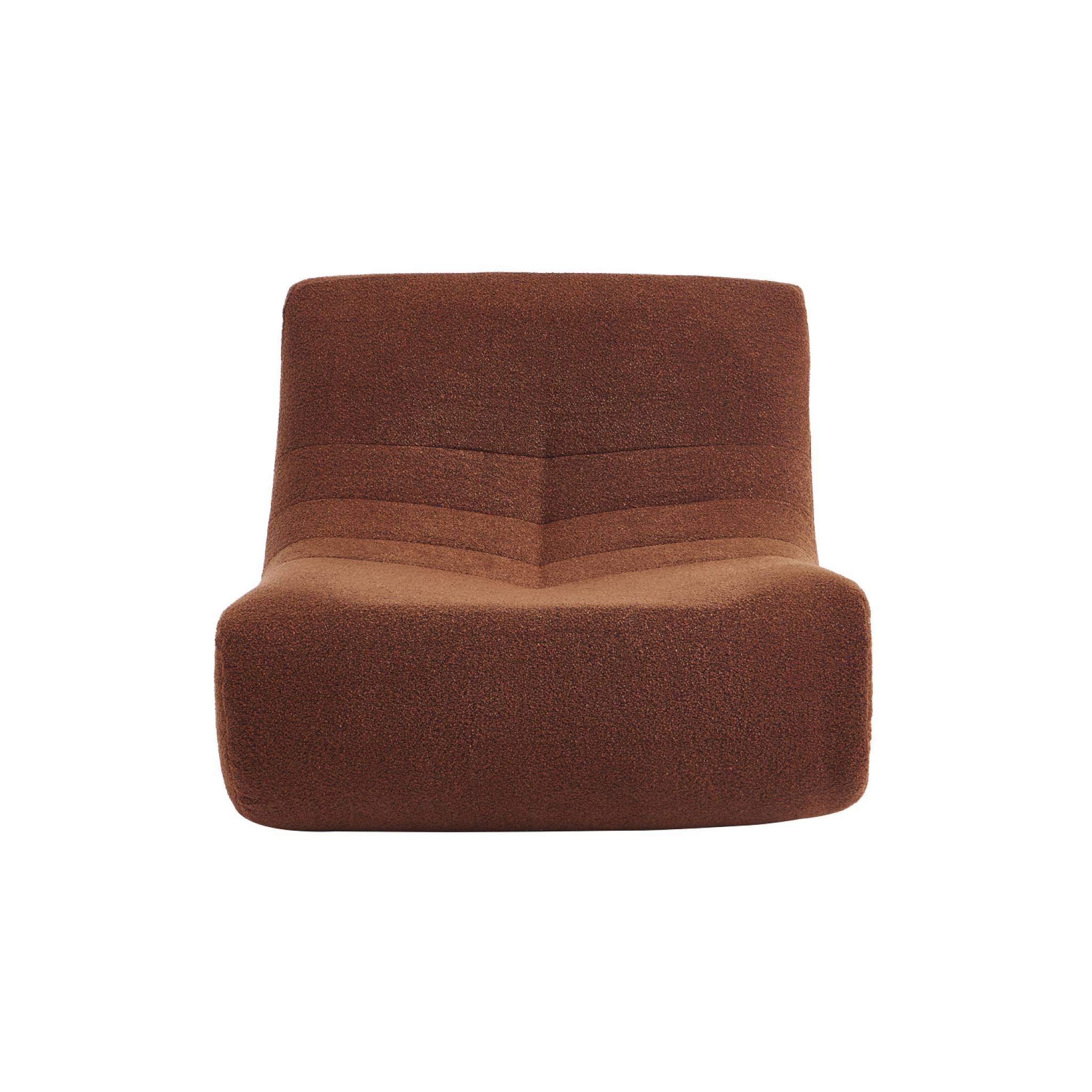 Lot de 3 fauteuils chauffeuses en bouclette texturée terracotta style contemporain 1 place