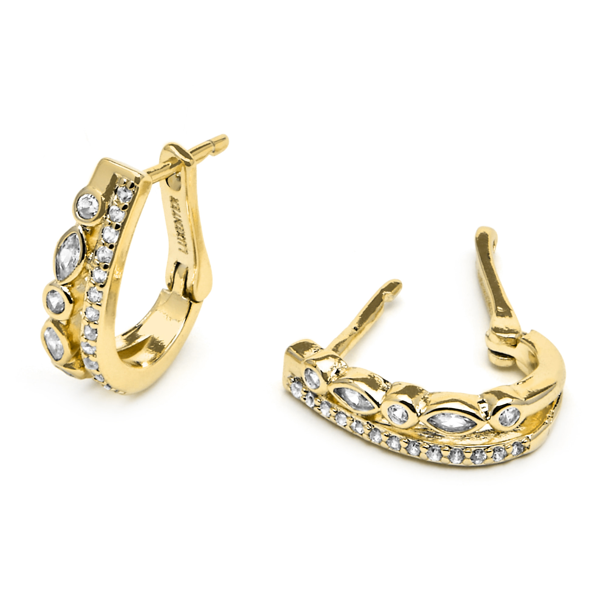 Pendientes acabado oro amarillo de 18k y Circonita Brillante