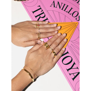 Anillo Tina Acero Baño Oro