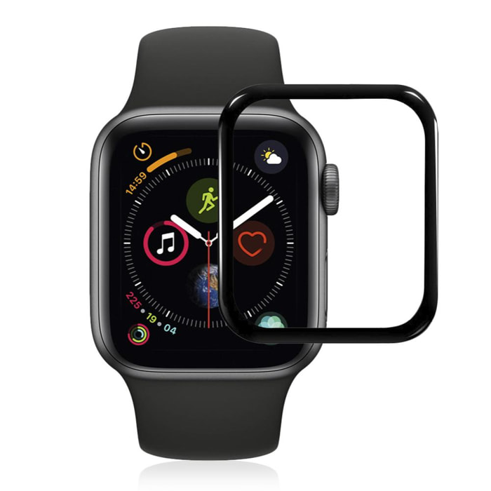 Protector de pantalla de cristal templado con bordes curvados a color para Apple Watch 40mm (Serie 4)