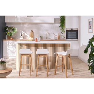 Chaise de bar scandinave noir et bois foncé H65 cm BALTIK