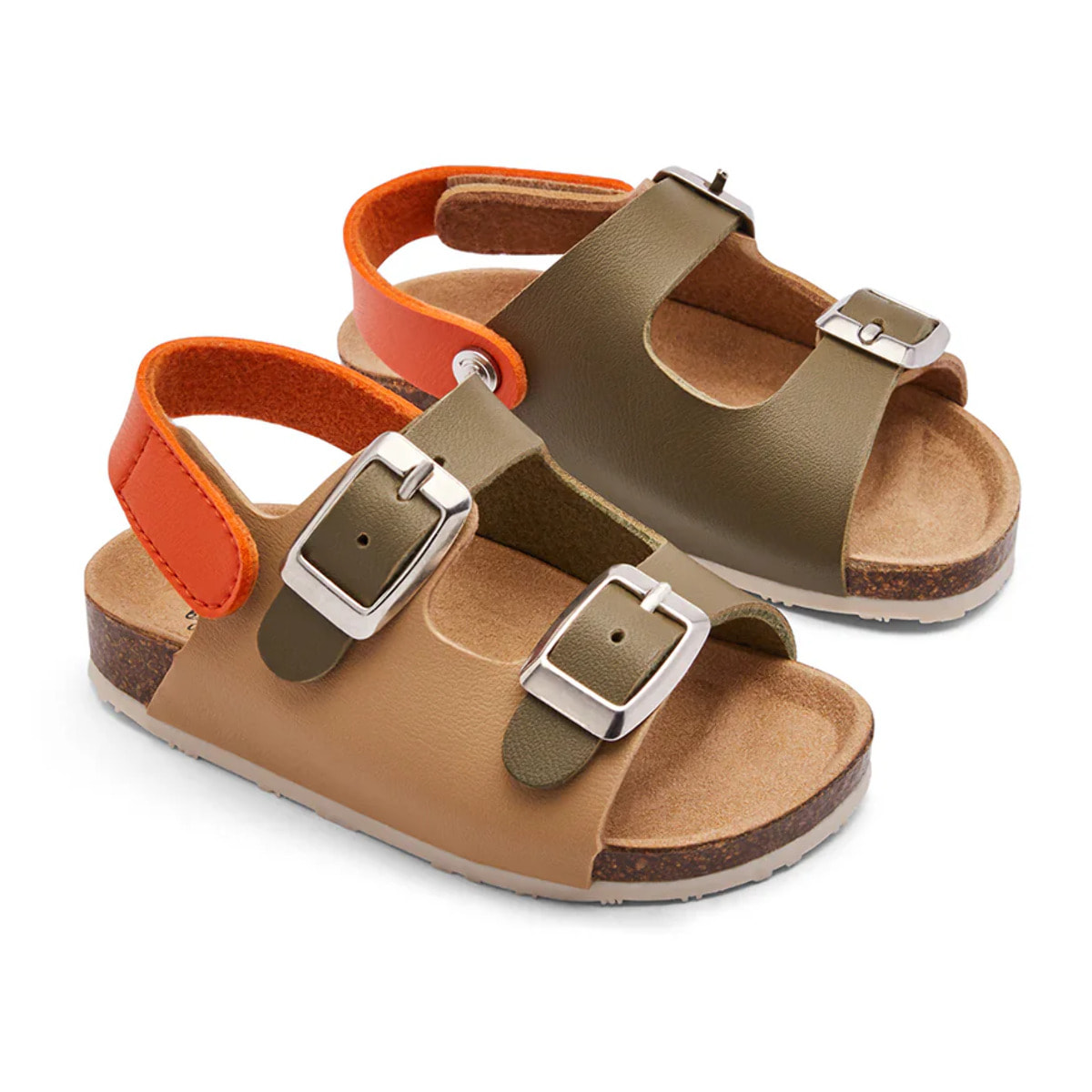 Sandalias de Bebés con Doble Hebilla Marrón Claro