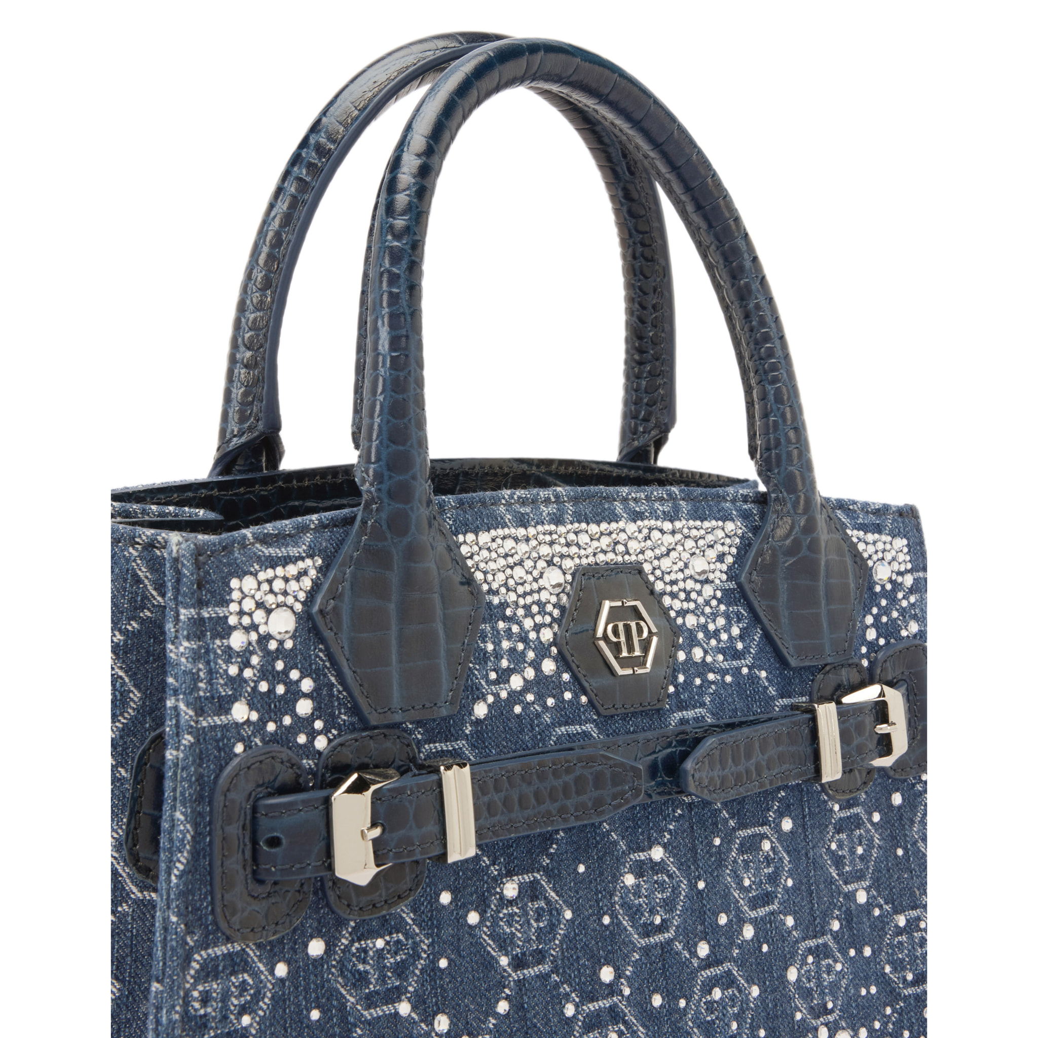 PHILIPP PLEIN Small Shopper Bag Monogram Strass