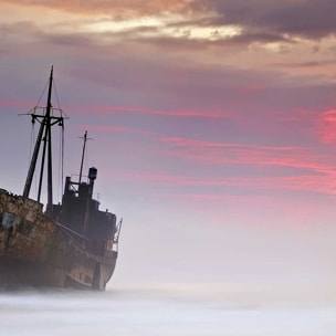 Tableau Bateau naufrage fantôme Tableau alu Dibond