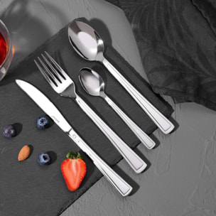 Cubertería de 24 piezas TORINO en acero inoxidable Bergner