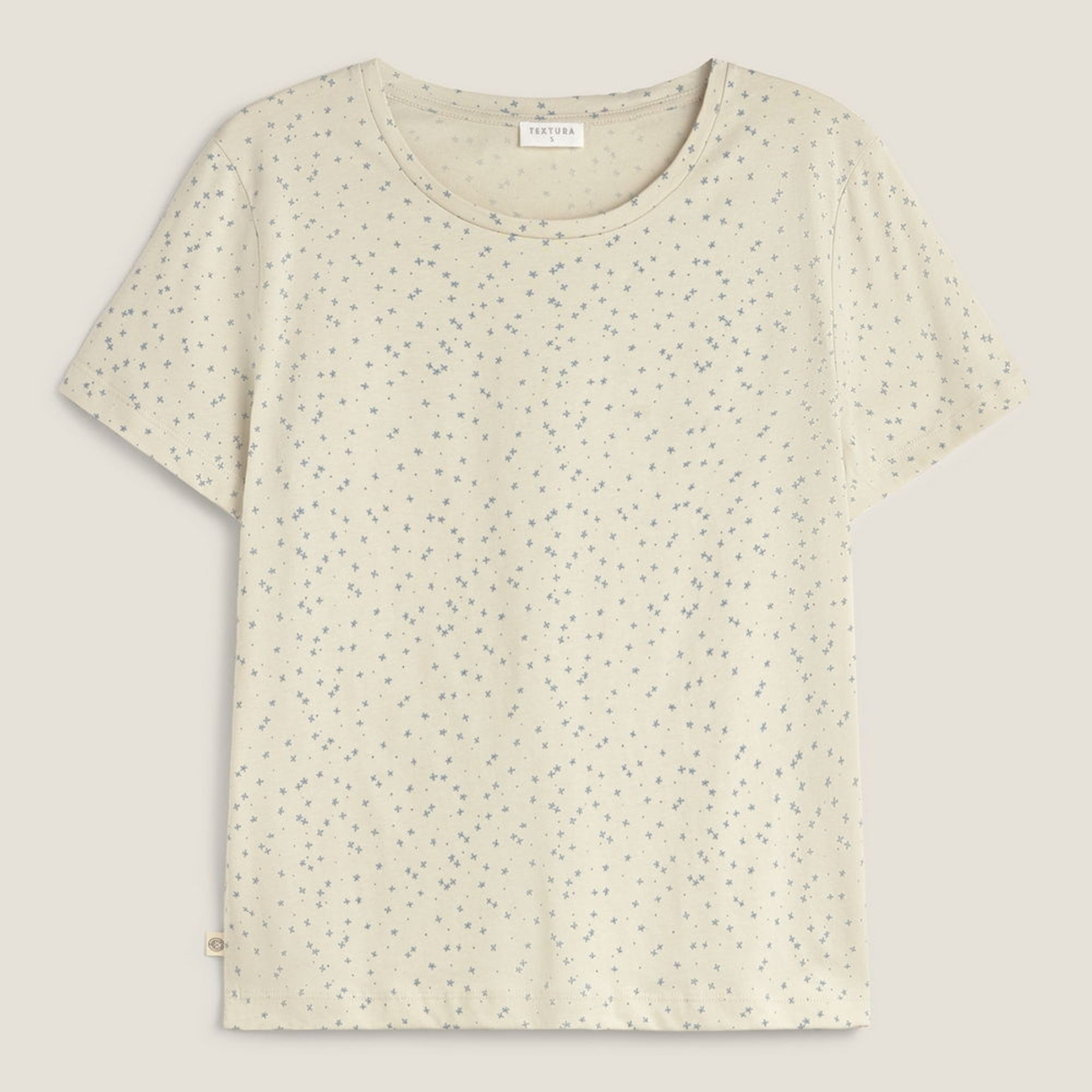 Camiseta de algodón orgánico estampado floral Donnap color azul Viscosa