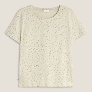 Camiseta de algodón orgánico estampado floral Donnap color azul Viscosa