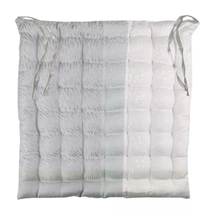 Galette de chaise pur coton enduit motif jacquard Mille matieres vapeur