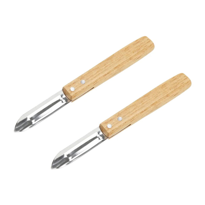 Ensemble de 2 Eplucheurs Econome Nature 16 cm Nirosta