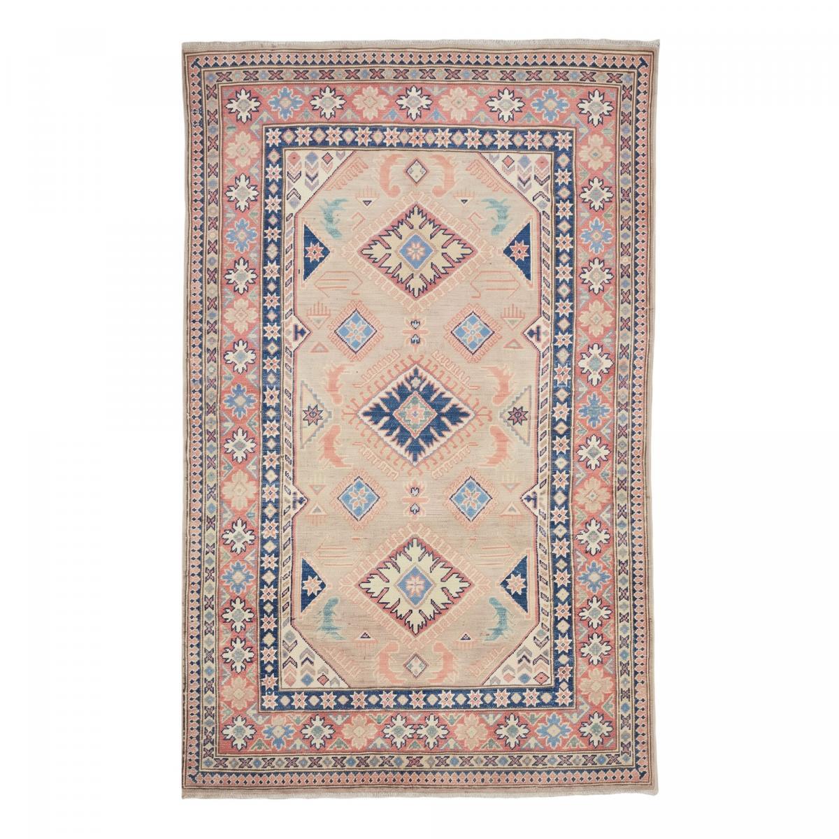 Tapis salon géométrique, noué main en laine, INEK