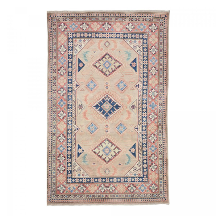 Tapis salon géométrique, noué main en laine, INEK