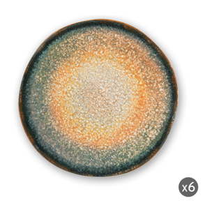 Set de 6 assiettes plates Excelsa – Efesto, Céramique Beige