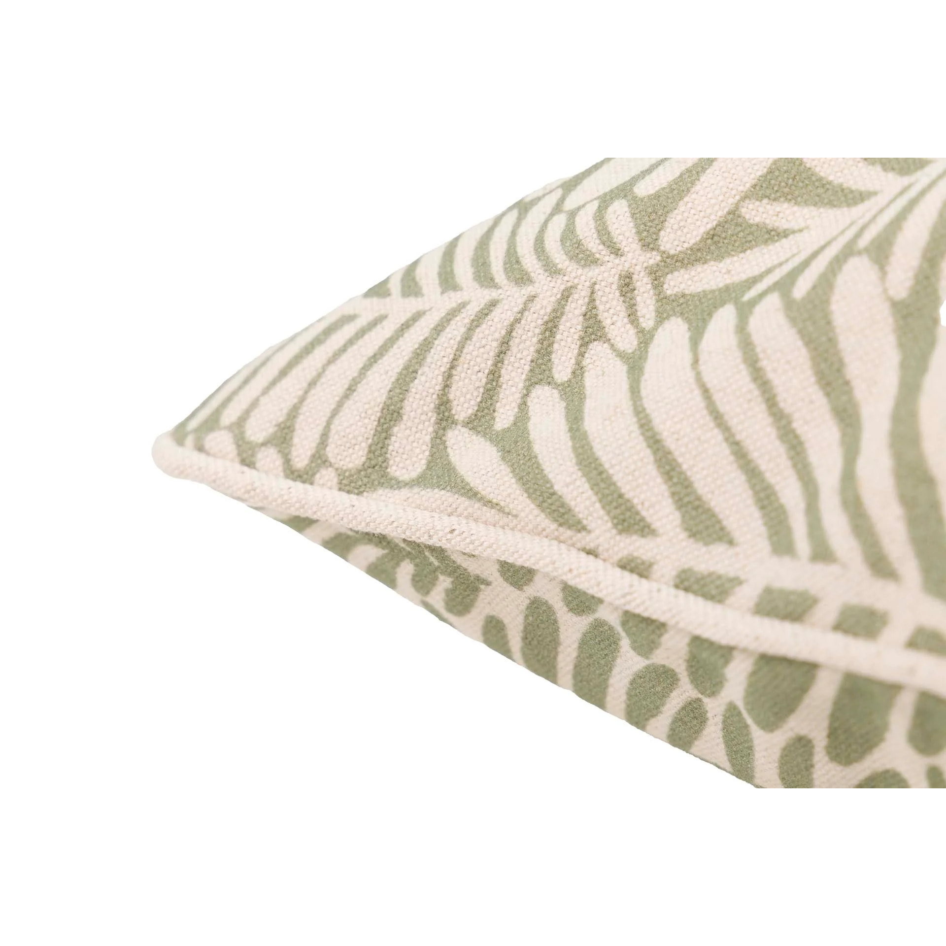 Cojín Lino Hojas Verdes 45x13x45 Cm