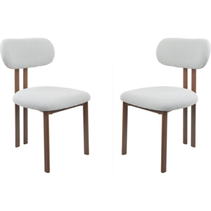Lot de 2 chaises de salle à manger imitation bois "Veralia" - Gris clair