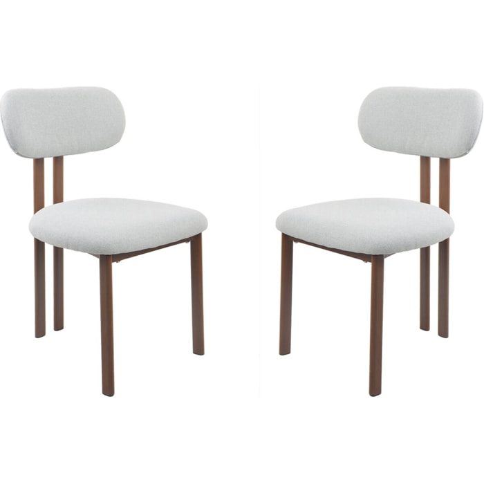 Lot de 2 chaises de salle à manger imitation bois "Veralia" - Gris clair