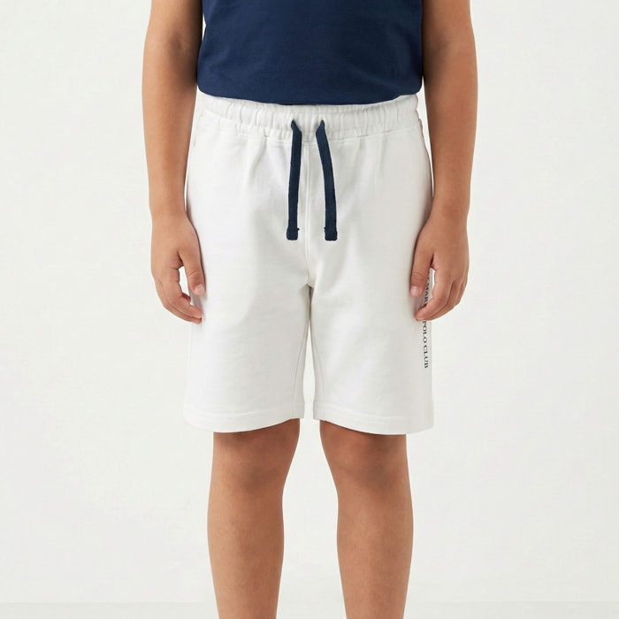 Bermuda felpa con logo stampato french terry