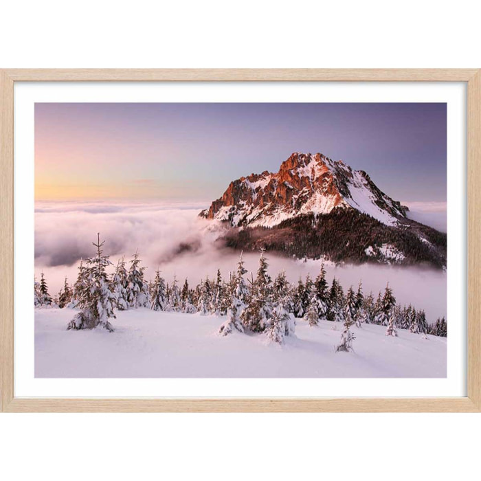 Poster mont ve?ký rozsutec Affiche + cadre en bois - Chêne