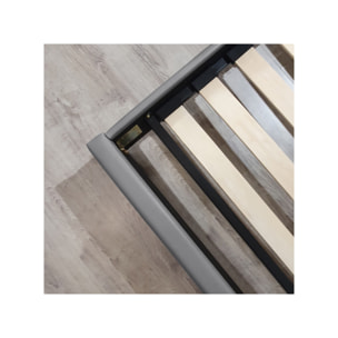 Lit double design capitonné 140x190 cm - BIANCA