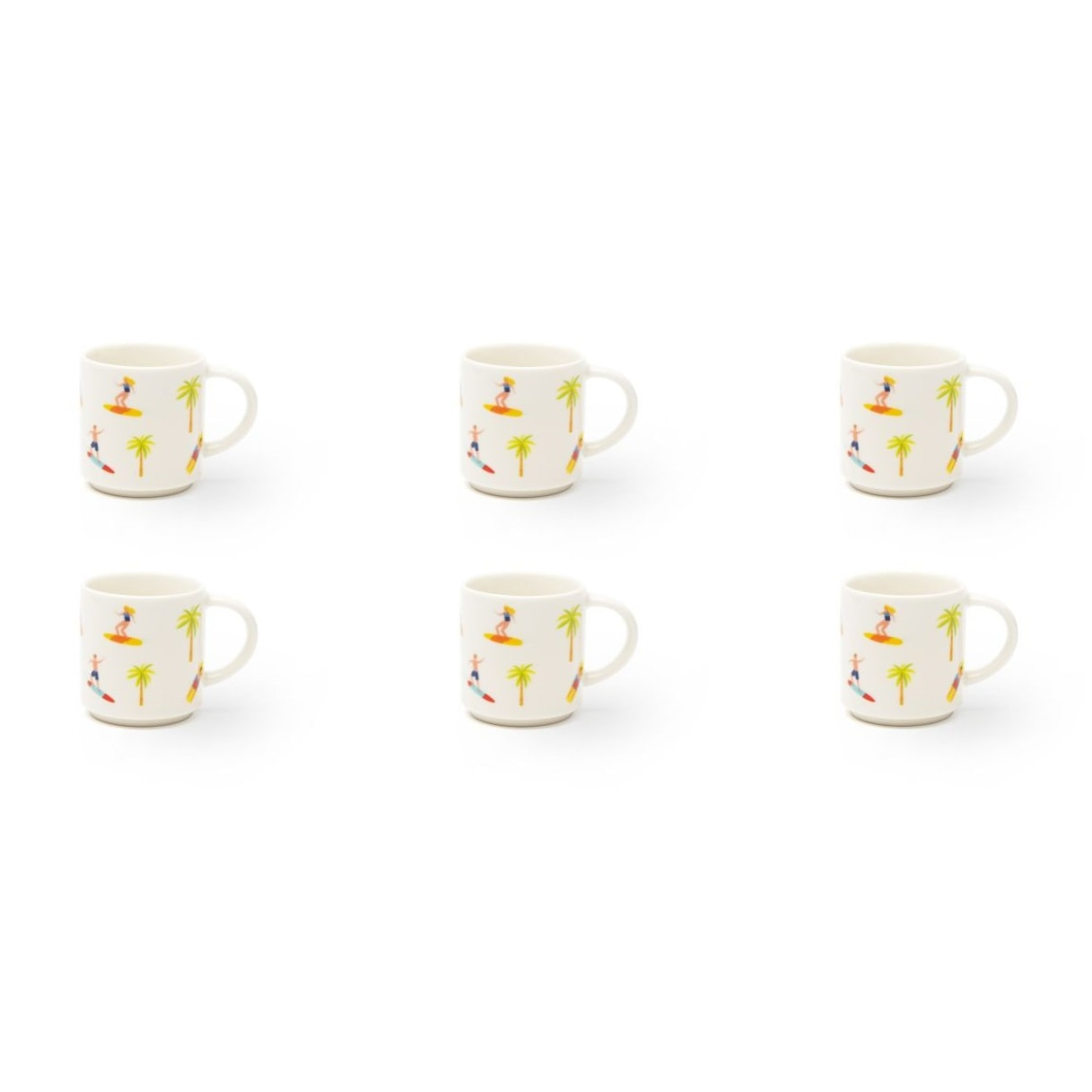 Set 6 Tazze Caffè Excelsa – Honolulu, New Bone China Multicolore