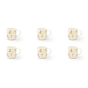 Set 6 Tazze Caffè Excelsa – Honolulu, New Bone China Multicolore