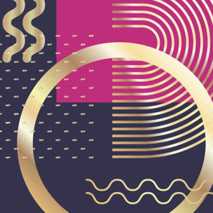 Tableau géométrique anneau doré fond violet Toile imprimée