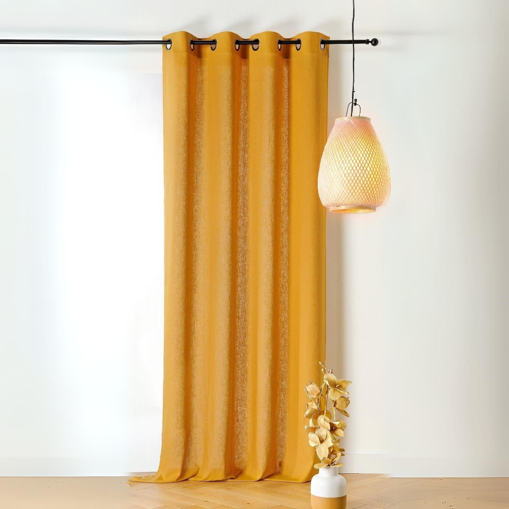 Rideau tamisant en poly-lin - Orange