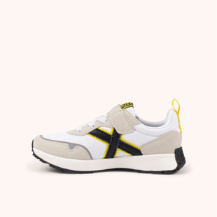 MUNICH MINI XEMINE VCO 03 Zapatilla Infantil Blanca y Gris con Cierre de Velcro