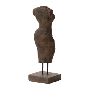 Figura Torso Mujer Piedra Marron 20x20x60 Cm