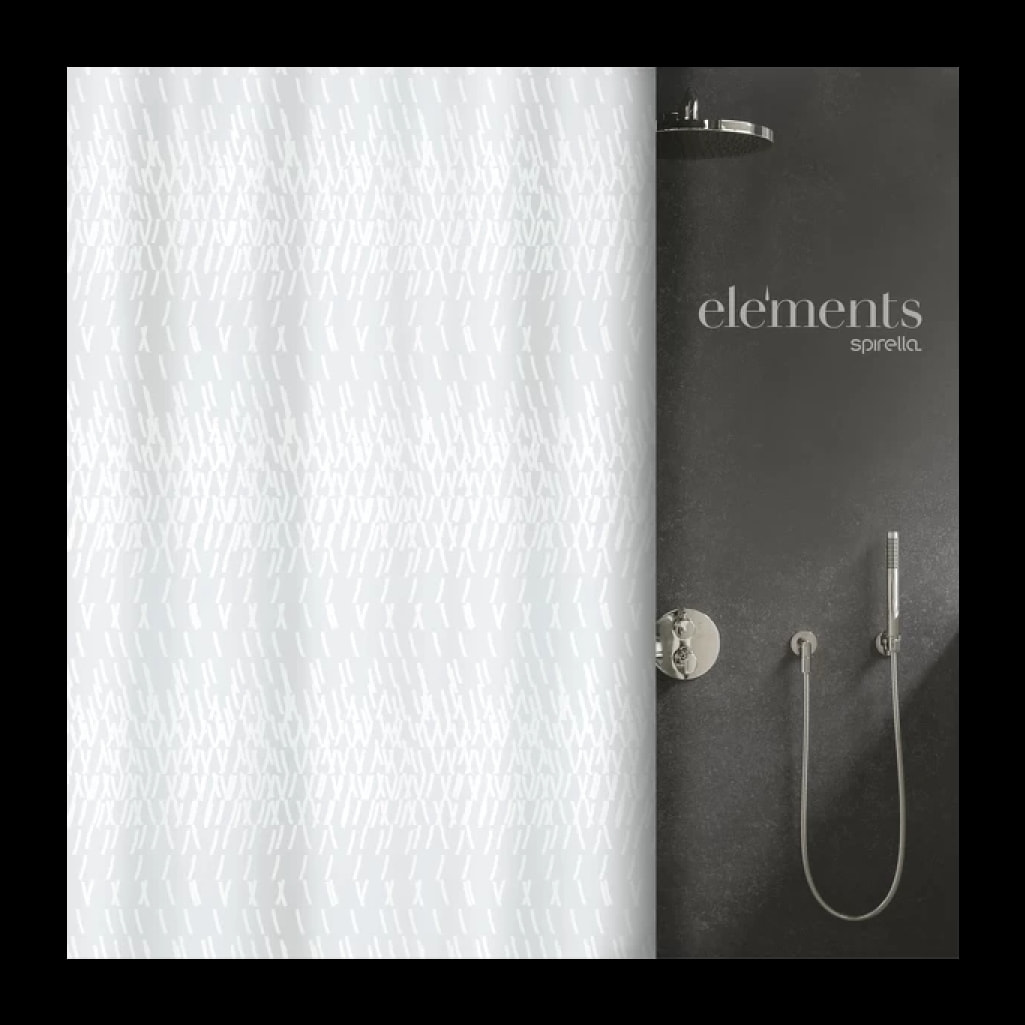 Rideau de douche Polyester CODE Blanc Elements by Spirella