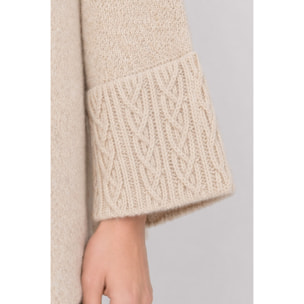 Kocca - Cappotto in maglia misto lana con collo alto e bottoni Donna