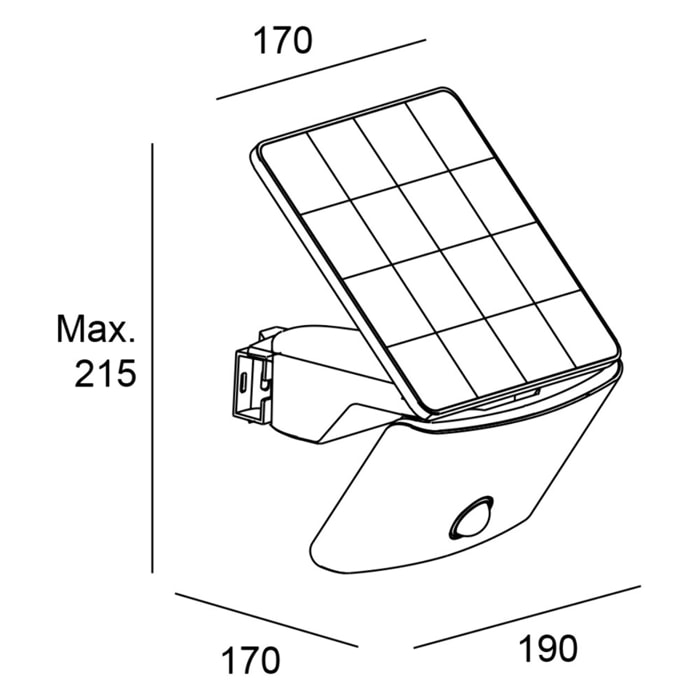 Forlight Aplique de pared exterior solar Rale con sensor de presencia y crepuscular 7W
