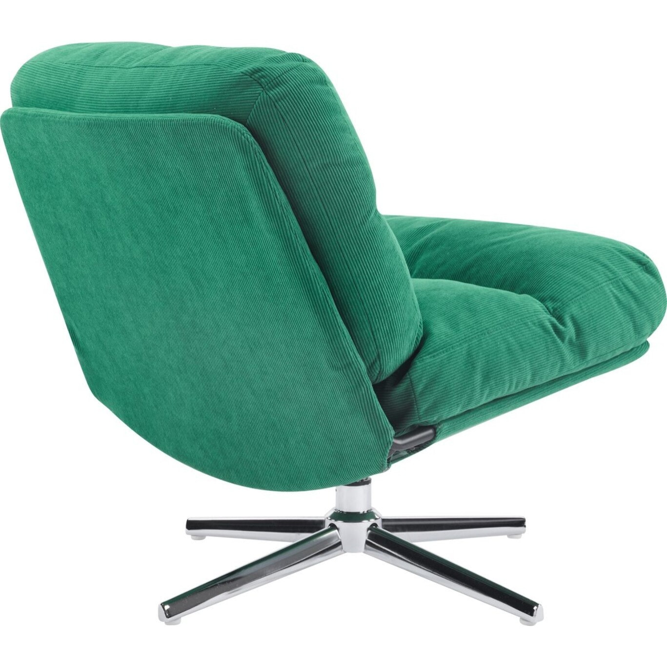 Fauteuil pivotant en velours cotelé et piètement chromé - JULIA