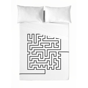 Icehome - Juego de Sábanas Estampadas - Incluye 1 o 2 Fundas de Almohada - 100% Algodón - Laberinth