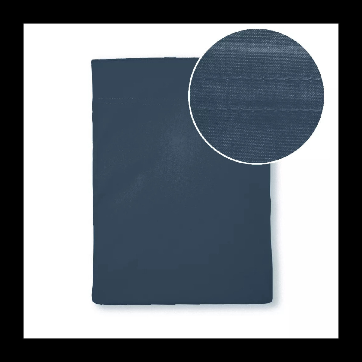 Drap plat percale de coton uni bleu La percale francaise ocean