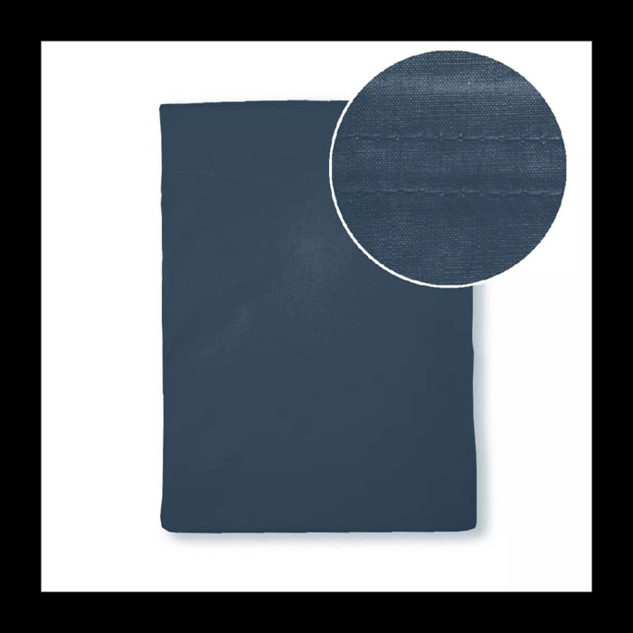 Drap plat percale de coton uni bleu La percale francaise ocean