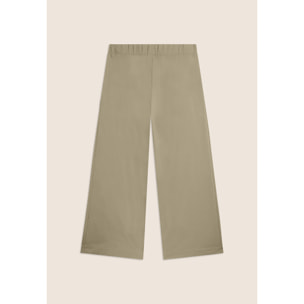 Pantaloni Cropped con Ricamo Floreale al Fondo