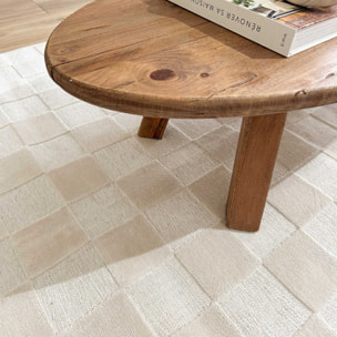 GARDEN - Tapis d'intérieur / extérieur à motif damier blanc