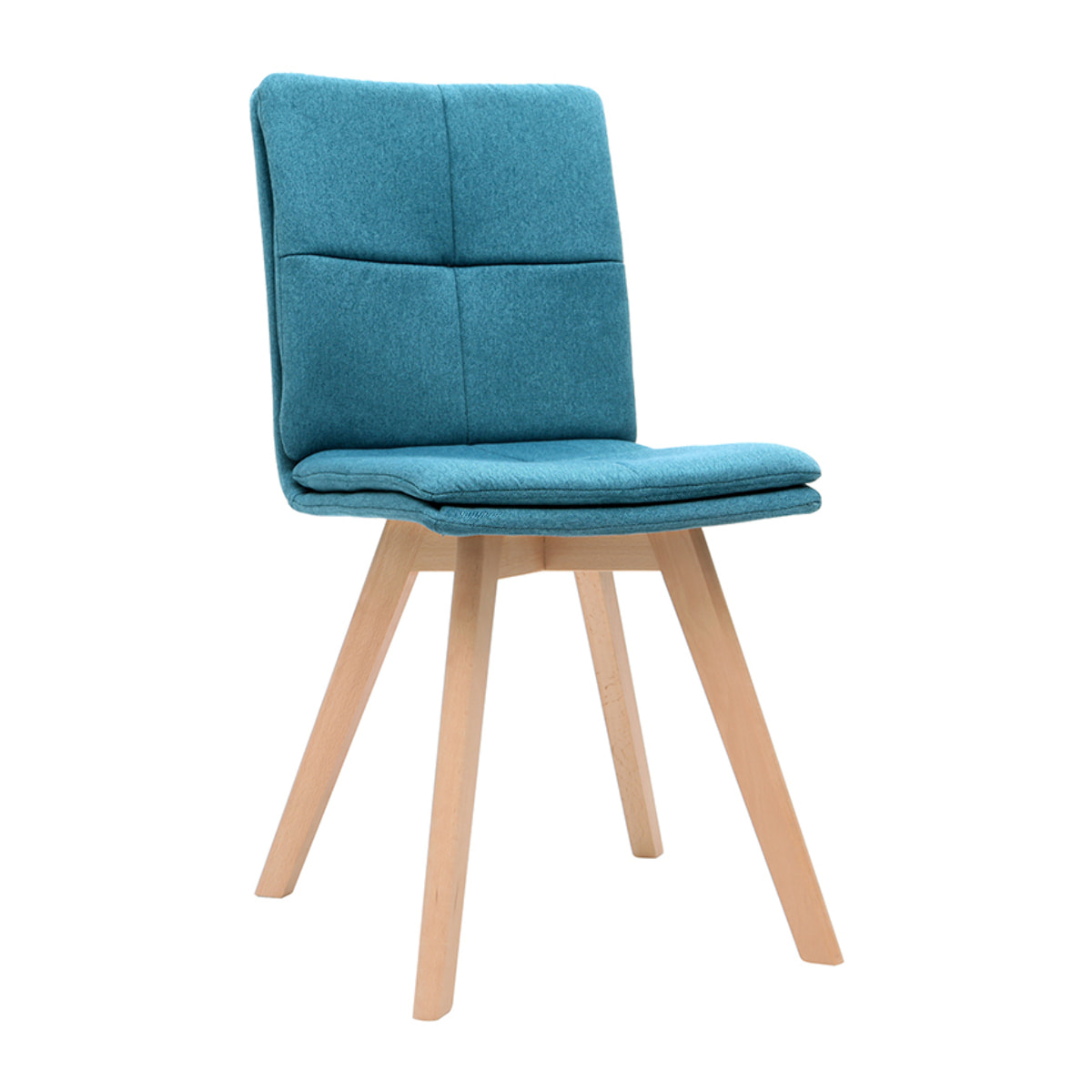 Chaises scandinaves en tissu bleu et bois clair (lot de 2) THEA