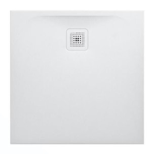 Receveur de douche en gel coat Marbond, extra-plat, carré, évacuation sur le côté 80x80, Blanc mat (H2109500000001)