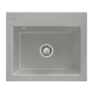 Evier Subway 60 S 60 x 51cm sans egouttoir Fossile CeramicPlus avec vidage automatique