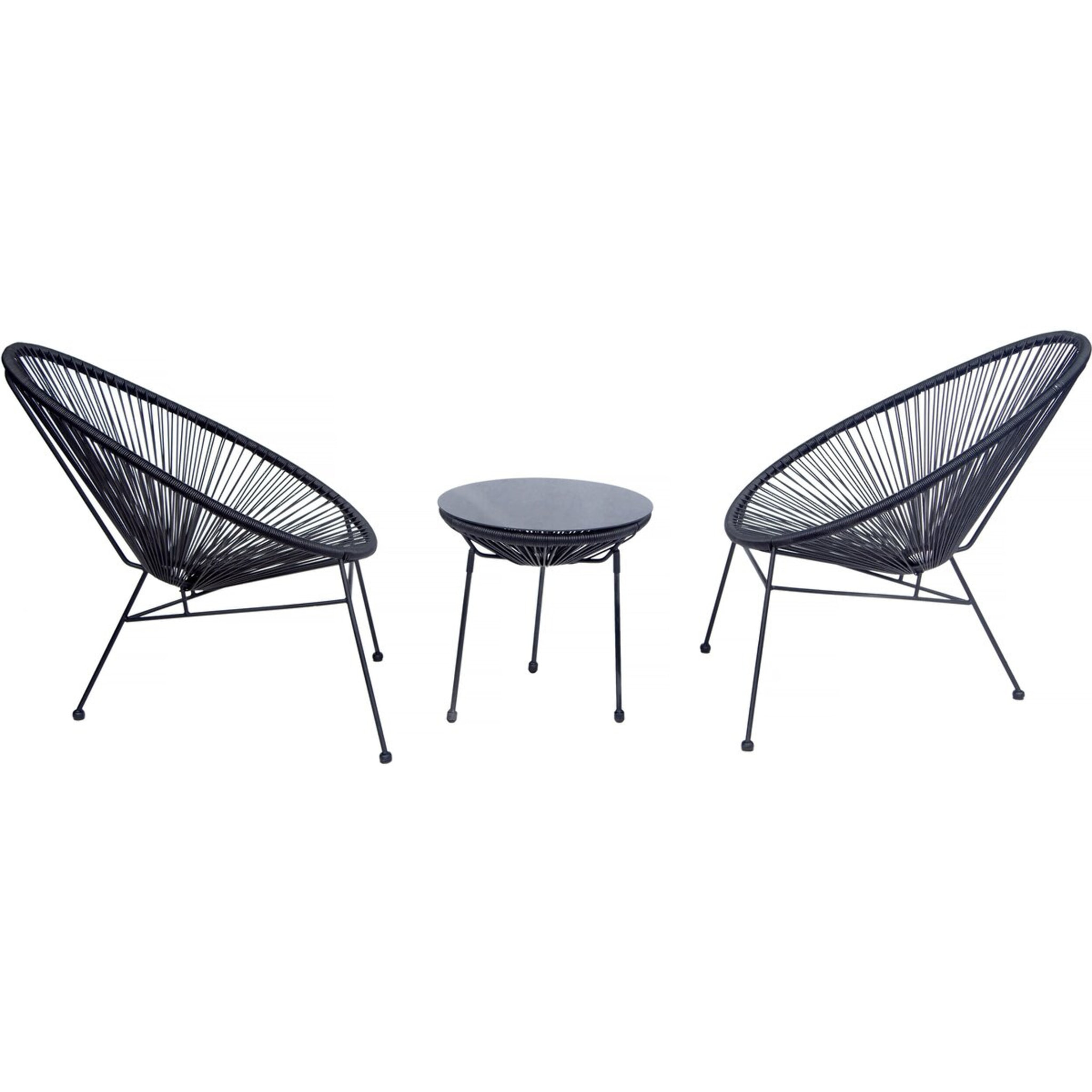 Salon de jardin acapulco en métal "Odea" - 2 places - Noir