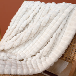 Tissu fausse fourrure  - Effet matelassé - Blanc